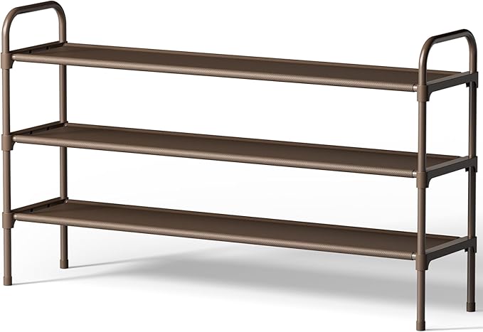Kitsure Extra-Long Shoe Rack for Closet, Shoe Organizer for Front Door Entrance, Stackable Shoe Shelf, Detachable Closet Orga