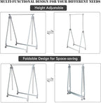 Nightcore Extendable Garment Rack, Heavy Duty Foldable Clothes Rail with Adjustable Hanging Rod & Rolling Casters, Movable Cl