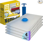 4 Mega Jumbo XXL Vacuum Storage Bags with Pump, Supersized Compression Space Saver for Comforter, duvet, Bedding, Blanket sto