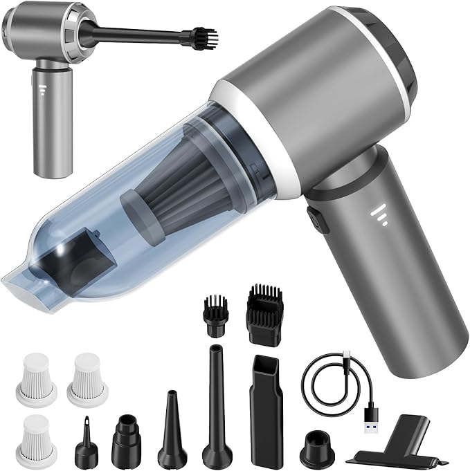 4-in-1 Car Vacuum Portable Cordless & Dust Buster, 20000pa High Power Handheld Vacuum Cordless Rechargeable, Mini Vacuums wit