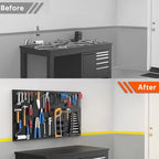 100PCS Metal Pegboard Wall Organizer, 30×60cm Pegboard Panels Tool Organizer Kit, Peg Board Utility Tool Storage for Garage W