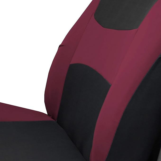 FH Group Light & Breezy Cloth Car Seat Covers, 7 Seater Three Row Set- Airbag & Split Ready -Universal for Cars Trucks and SU