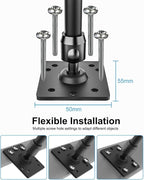 woleyi Drill Base Tablet Mount for Truck - [Metal Long Arm] Heavy Duty Truck Tablet Holder Dashboard Car Mount for Commercial Vehicles, Semi Trucks, for 4.7-13" iPad Pro, Air, Mini, Galaxy Tab, Z Fold
