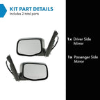 TRQ 2 Piece Driver and Passenger Side Mirror Assembly Set Electric Adjustment Heated No Memory Textured Compatible with 2011-