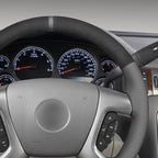 MEWANT Hand Stitch Steering Wheel Cover for Chevy Silverado 1500 2500 Suburban Tahoe Athsuede Real Leather Steering Wrap
