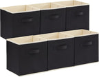 Lifewit Storage Cubes, Foldable Decorative Fabric Storage Baskets for Organizing Home Organizers with Handles for Shelves, Cl