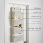 3 Sprouts Over the Door Organizer -Hanging Baby Organizers & Storage with 4 Large Pockets & 2 Hooks for Baby Clothes, Toy, St