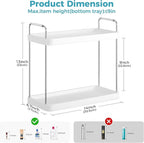 Vtopmart 2-Tier Bathroom Countertop Organizer, Vanity Dresser Counter Tray Shelf for Skincare, Perfume, Makeup, Silver