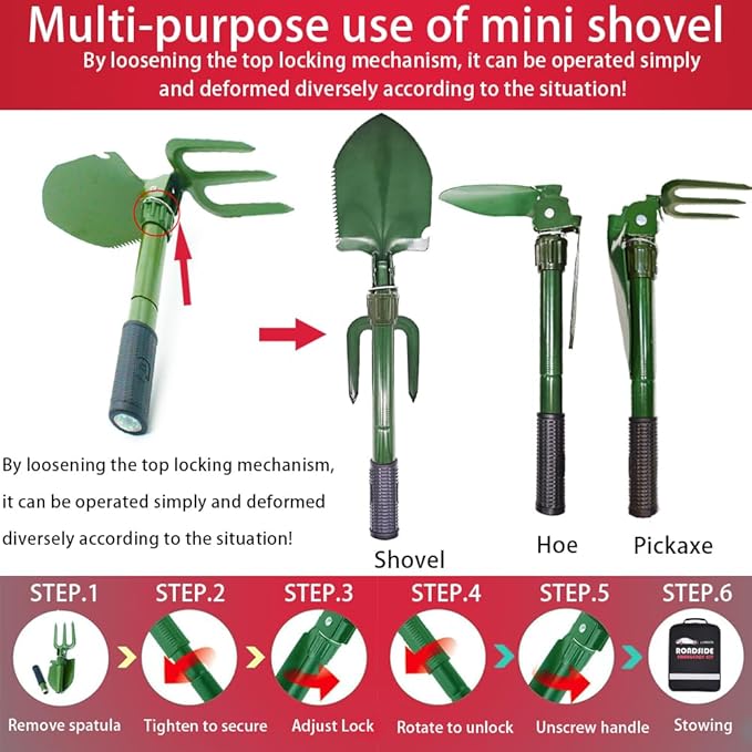 Emergency Car Kit - Premium Roadside Assistance Kit for Cars with Jumper Cables, Headlamp, Folding Shovel & Tow Strap All-in-