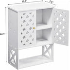 Wall Bathroom Cabinet Over The Toilet, 2-Door White Medicine Cabinet with Shelves, Space-Saving Storage Organizer for Bathroo