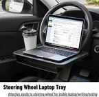 2 In 1 Steering Wheel Desk, Universal Steering Wheel Tray Table With Seat Gap Filler Organizer in Between Seat Organizer Car Food Tray For Laptop, Eating, Writing Work Road Trip