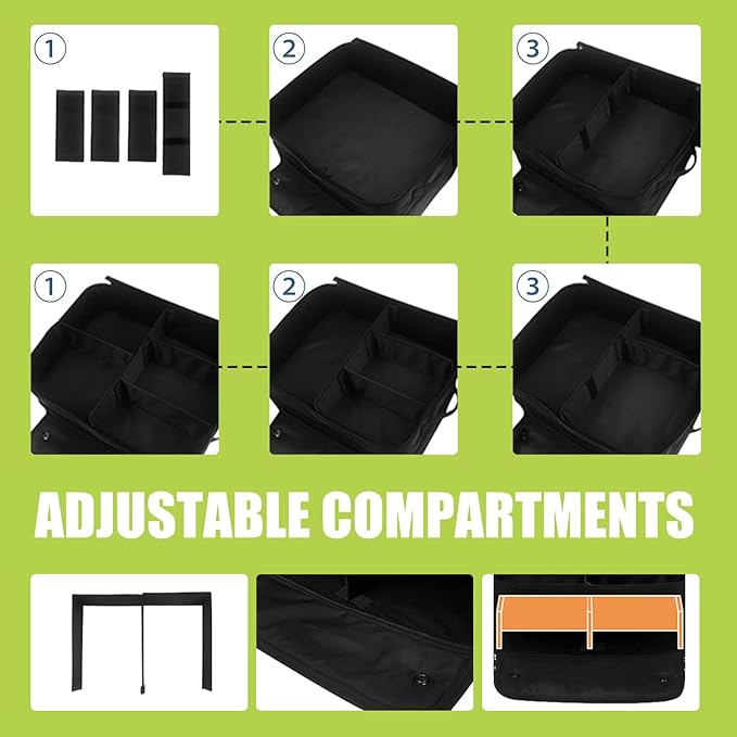 Golf Trunk Organizer, 2 Layer Golf Storage Bag, Waterproof Car Golfer Organizers with Ventilation Compartment for 2 Pairs