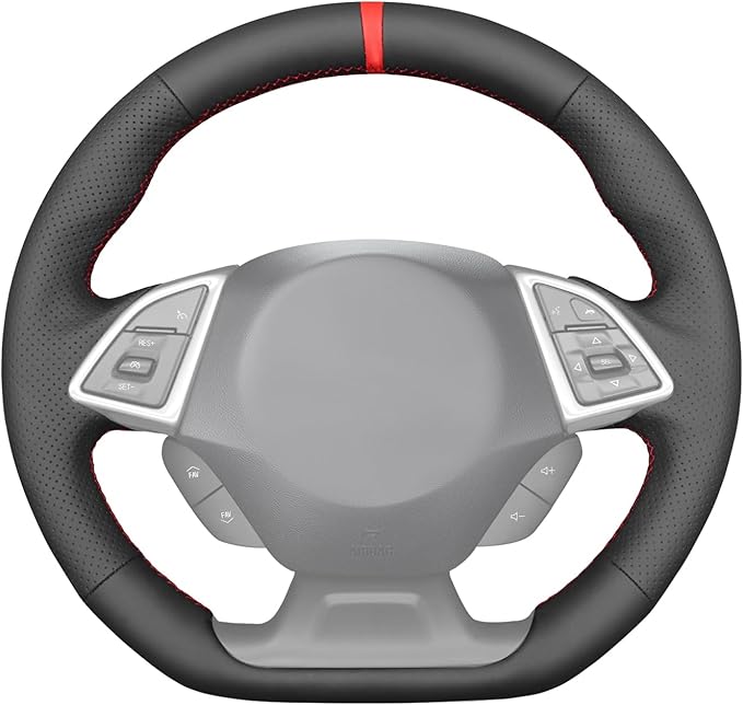 MEWANT Hand Stitch Car Steering Wheel Protector Wrap Cover for Chevrolet Camaro 2017-2022 Steering Wheel Accessories