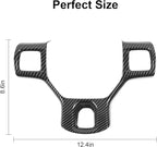 CheroCar for Dodge RAM Steering Wheel Cover Trim Interior Decoration Accessories for 2010-2017 Dodge RAM (Carbon Fiber)