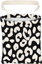 Car Trash Can, Cute Car Trash Bag, Hanging Car Organizer and Storage Bag, Trash Bin for Car Accessories, Vehicle, Travelling, Camping Black White Leopard