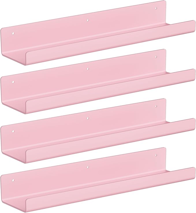 upsimples Acrylic Shelves for Wall Decor, 15" Display Shelf Perfume Organizer for Bathroom, Bedroom, Living Room, Floating Bo