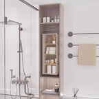 Hanging Closet Organizer and Storage, Foldable 4-Shelf Wardrobe Clothes Shelves Organizer, Imitation Linen Fabric, Beige Houn