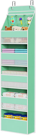 Univivi 6-Shelf Over Door Hanging Organizer Fabric Baby Door Storage with 5 Large Pockets and 3 Small PVC Pockets Wall Mount 