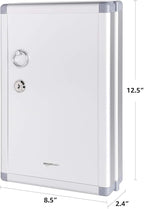 Amazon Basics Cabinet Key lock Box, Silver, 12.5"D x 8.5"W x 2.45"H | 24-Key Position