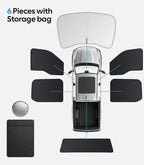 Wigoo 2026 Upgrade 6PCS Full Set Window Sunshade for Ford F150 4Doors 2021-2026 [7-Layer Cooler & Blacker, Ice-Crystal Tech] with Windshield for Sun Block, Baby, Camping, Privacy Napping, Relax