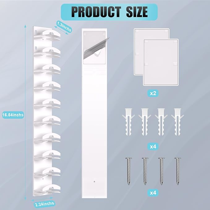 Hat Organizer for Baseball Caps 2Pack, Hat Rack for Wall with Strong Adhesive Hold up to 20 Hats, Hat Hanger Holder Display f