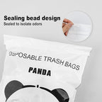 Disposable Car Trash Bags 100 Pack Car Garbage Bag Self Adhesive Vomit Bags Panda Pattern Trash Bag Automobiles for Cars Kitchens Bedrooms Offices During Travel and Camping (Style A)