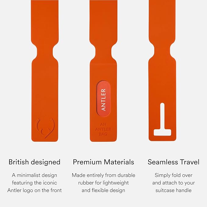 ANTLER Luggage Tags - Durable Rubber, for Suitcases & Travel Bags, Assorted Colors, Easy ID & Personalization, Fits Most Suit