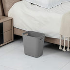 UUJOLY Plastic Small Trash Can Wastebasket, Garbage Container Basket for Bathrooms, Laundry Room, Kitchens, Offices, Kids Rooms, Dorms, 3.5 Gallon, 3.5 Gallon, Grey