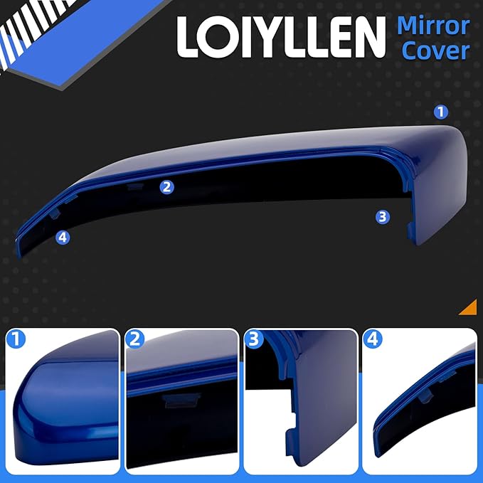 Driver Side Mirror Cover Replacement for Honda Civic 2016-2021, Insight 2019-2021 - Left Side Mirror Covers, Rear View Mirror Cap Dazzling Blue