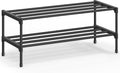 SONGMICS 2-Tier Shoe Rack for Closet, Compact Metal Shoe Organizer Shelf for Entryway, Bedroom, Small Spaces, Stackable, 11.8