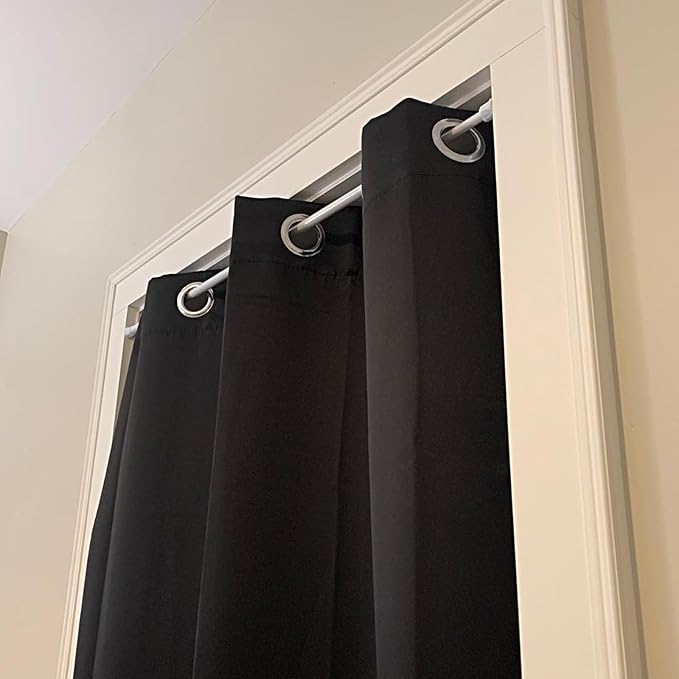 4Pcs Spring Tension Curtain Rod 28-48 Inches Adjustable Shower Curtain, Shower Rods for Bathroom, Kitchen, Window, Closet, Wh