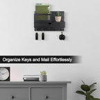 Key Holder Wall Mount, Key Holder for Wall with 5 Key Hooks and Storage Drawer Mail Organizer for Entryway Living Room Farmho