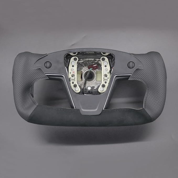 MEWANT Steering Wheel Cover for Yoke Style Steering Wheel for Tesla Model S 2021-2023 / Model X 2021-2023 Hand-Stitched Steering Wrap