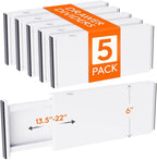 Lifewit 5 Pack 6" High Drawer Dividers 34-56cm/13.5-22" Adjustable Drawer Organizer for Clothes/Utensils, Expandable Drawer S