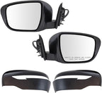 TRQ Driver & Passenger Side Power Mirror Set Paint to Match with Housing Turn Signal Compatible with 2014-2016 Nissan Rogue N
