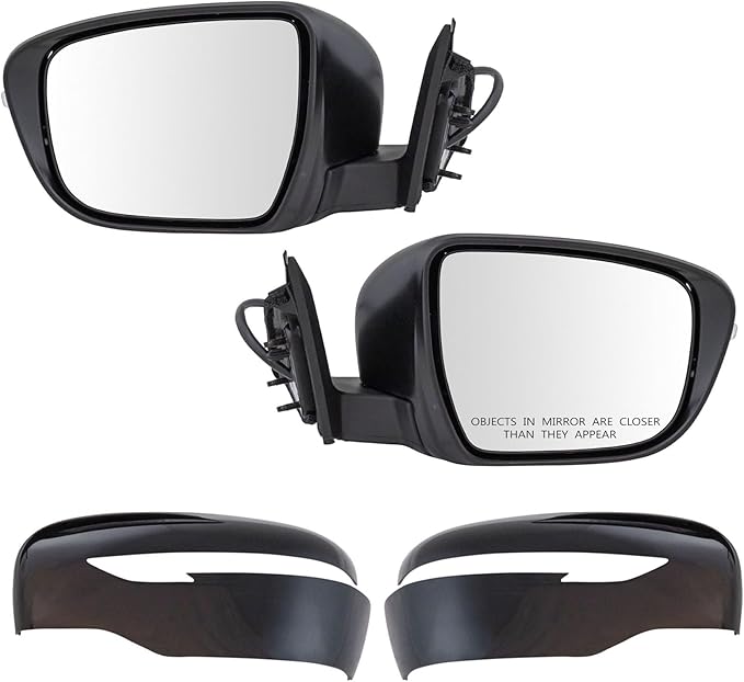 TRQ Driver & Passenger Side Power Mirror Set Paint to Match with Housing Turn Signal Compatible with 2014-2016 Nissan Rogue N