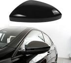 Left Driver Side Mirror Cap Compatible with Volkswagen Jetta 2019-2025, Door Rearview Mirror Cover Fit for Jetta US Version Without Turn Signals Replace 17A857537AGRU 17A857537GRU - Glossy Black