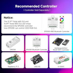 WS2812B RGB LED Strip 16.4ft 5V Individually Addressable 5mm Ultra Thin 2020SMD Dream Color Smart RGB 160LEDs/m 800ICs Flexible Tape Light for Car TV Backlighting (No Power/Controller)