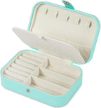 Travel Jewelry Box, PU leather Small Jewelry Organizer For Female Girls, double layer portable mini travel case for storing e