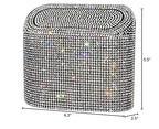 Sparkly Car Trash Car,Hanging Garbage Can with Lid Bling Rhinestone Trash Bin,Litter Container for Vehicle,Office,Home (White)