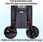 Car Seats Gap Filler Dual-Slot Car Seat Gap Organizer – with Belt Slot, Anti-Drop Gap Filler for Cars & SUVs – No More Lost Items, All Within Reach (2PCS) (Black)