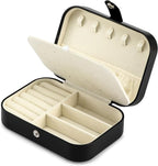 Travel Jewelry Box, PU leather Small Jewelry Organizer For Female Girls, double layer portable mini travel case for storing e
