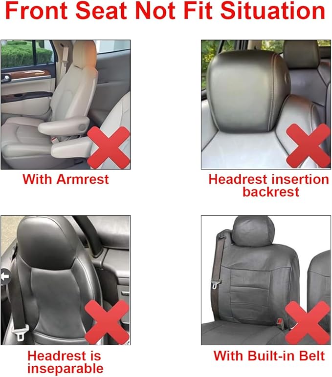 Car Seat Covers Full Set, Breathable Vehicle Front and Rear Split Bench Protector Airbag Compatible, Waterproof Automotive In