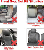 Car Seat Covers Full Set, Breathable Vehicle Front and Rear Split Bench Protector Airbag Compatible, Waterproof Automotive In
