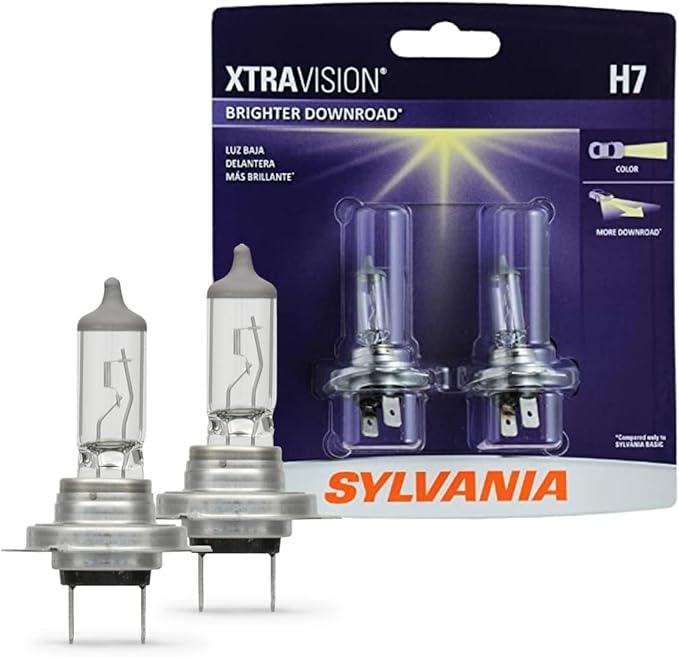 SYLVANIA - H7 XtraVision - High Performance Halogen Headlight Bulb, High Beam, Low Beam and Fog Replacement Bulb (Contains 2 