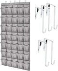 GORILLA GRIP Over the Door Shoe Organizer, 35 Large Breathable Mesh Pockets, Space Saving Hanging Storage Holder, 5 Hook Clos