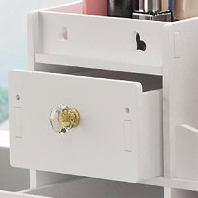 Makeup Organizer Box Makeup Organizer Cosmetic Storage Box, Make Up Organizer with Drawers Dressing Table Skincare Holder , V