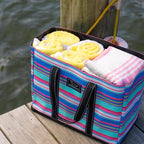 SCOUT Original Deano Tote Large - Durable Lightweight Open Top Beach, Pool & Lake Bag, Inside Zip Pocket, Folds Flat