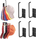Hat Racks for Baseball Caps 4 Pack, Stainless Steel Adhesive Hat Hanger Hooks Holder for Wall, Multi-Purpose Strong Hook Orga
