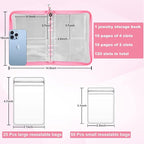 Travel Jewelry Organizer Transparent Jewelry Storage Book Set with Pocket Traveling Necklace Earring Organizer with Zipper fo